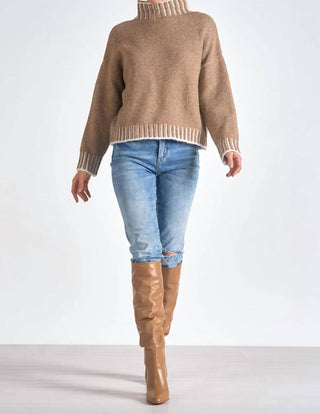 Elan - Suéter de gola alta com detalhe de costura