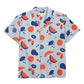 Kids Print Button Up Camp Shirt - Blue Zen