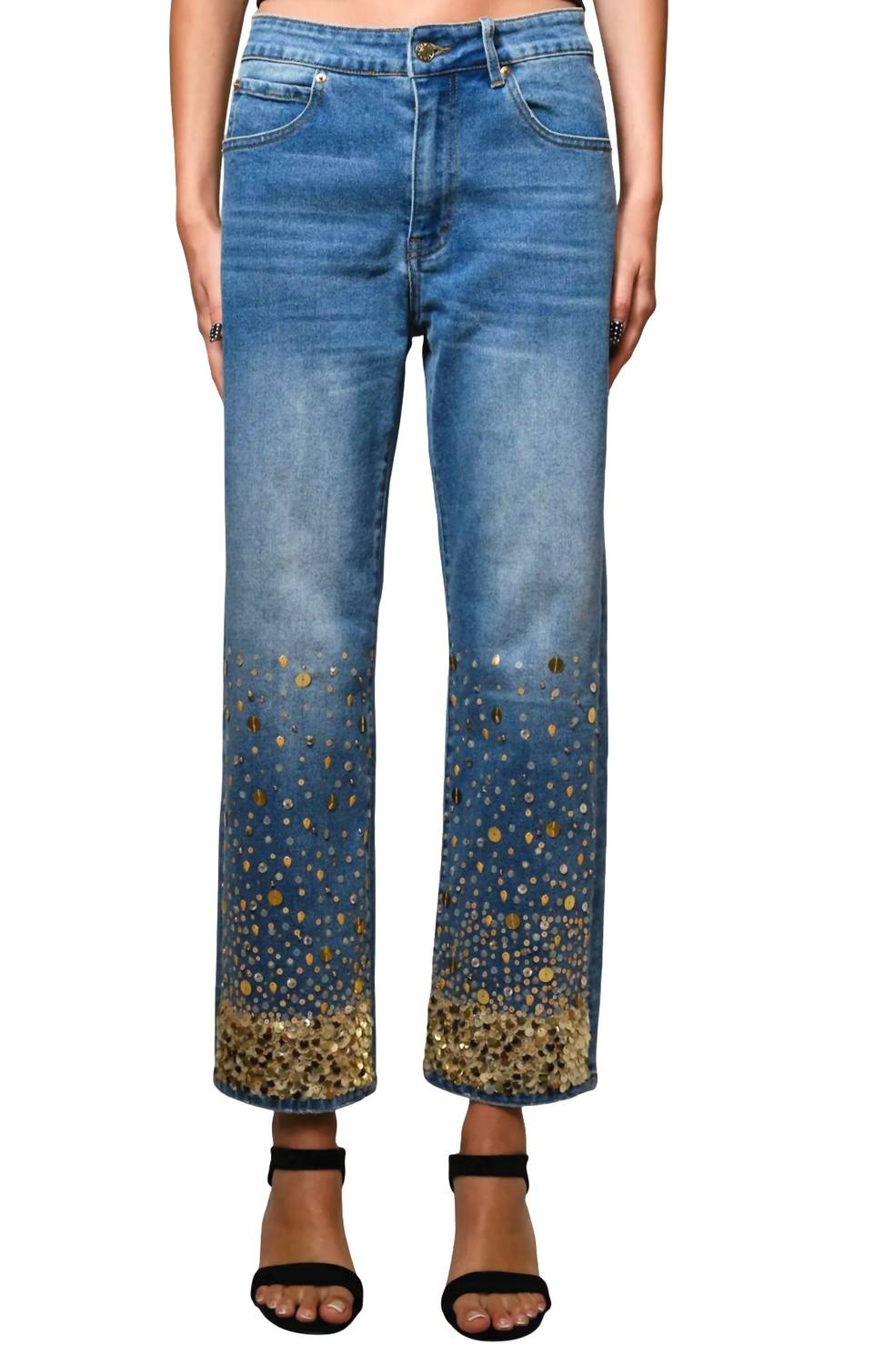 Blue B - Sequin Straight Leg Jeans
