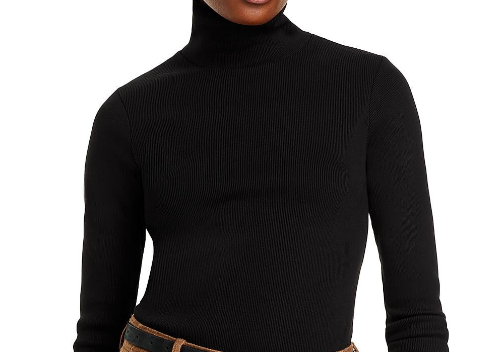 Blusa Donni de gola alta em jersey canelado