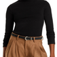 Blusa Donni de gola alta em jersey canelado