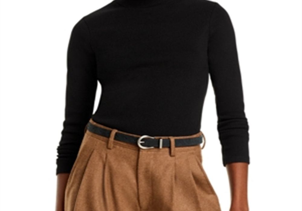 Blusa Donni de gola alta em jersey canelado