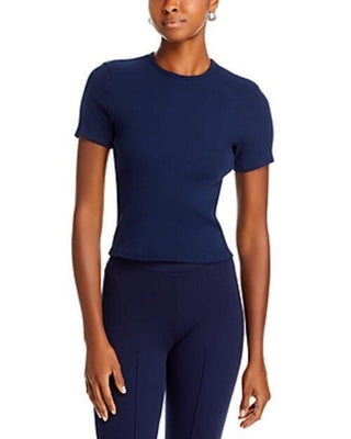 Camiseta Donni Ribbed Jersey Crew Azul Marinho