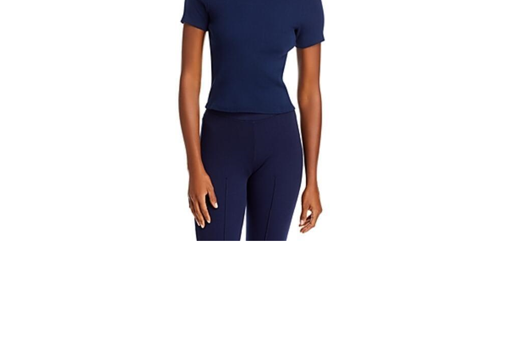 Camiseta Donni Ribbed Jersey Crew Azul Marinho