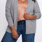 Bobeau - Button Front Cardi Pocketed Preppy Sweater - Plus