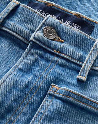 Veronica Beard - Beverly Patch - Calça Skinny com Bolso - Calça Jeans Flare