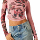 Free People - Bettys Garden Flrl Mesh Top