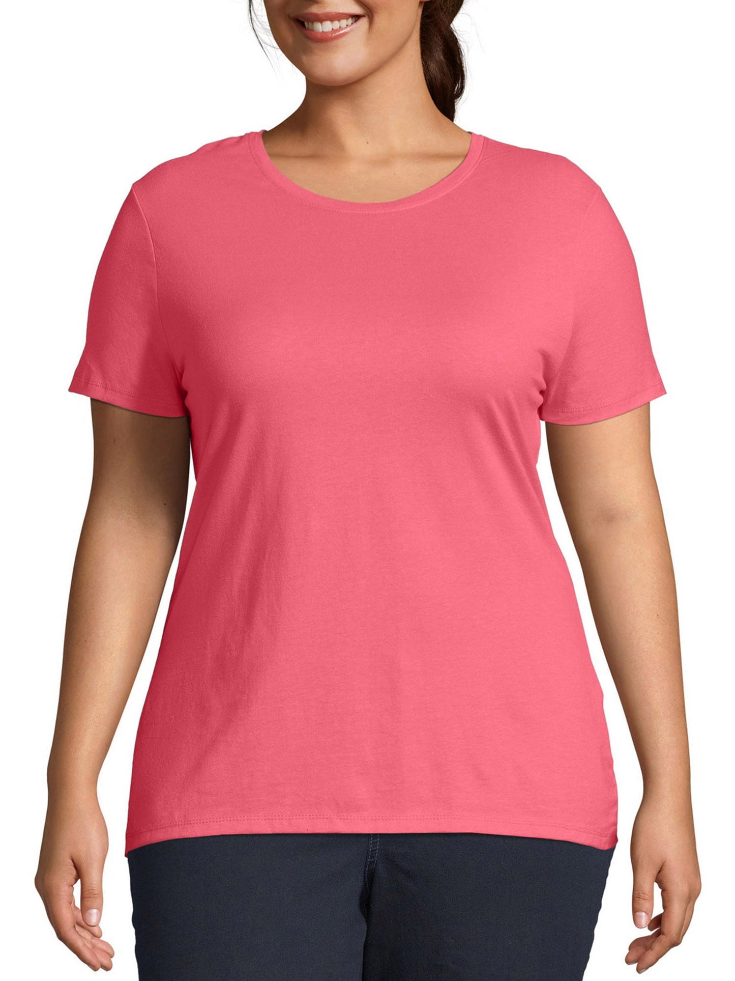 Camiseta feminina manga curta JMS by Hanes rosa tamanho 3X