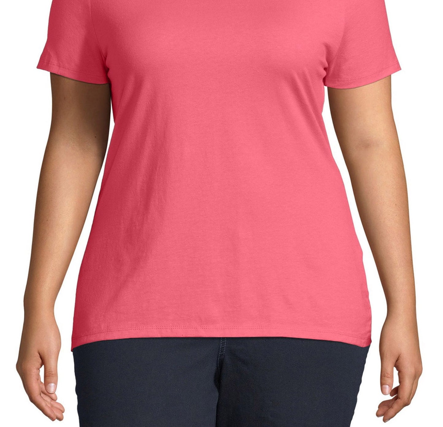 Camiseta feminina manga curta JMS by Hanes rosa tamanho 3X