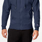 Moletom com capuz Champion Powerblend Fleece com zíper, masculino, azul, tamanho pequeno