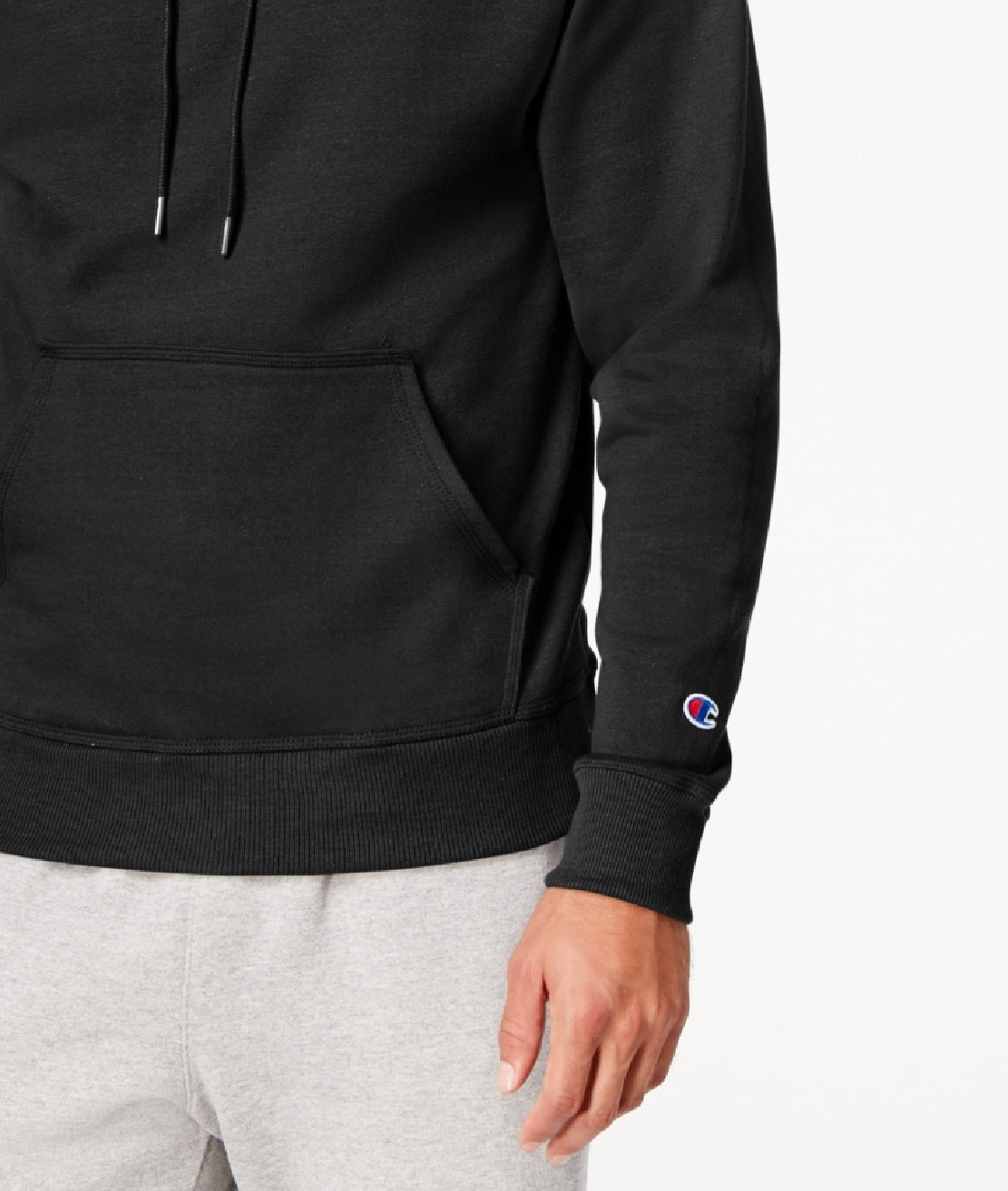 Moletom com capuz Champion Powerblend Fleece Masculino Preto Tamanho Grande