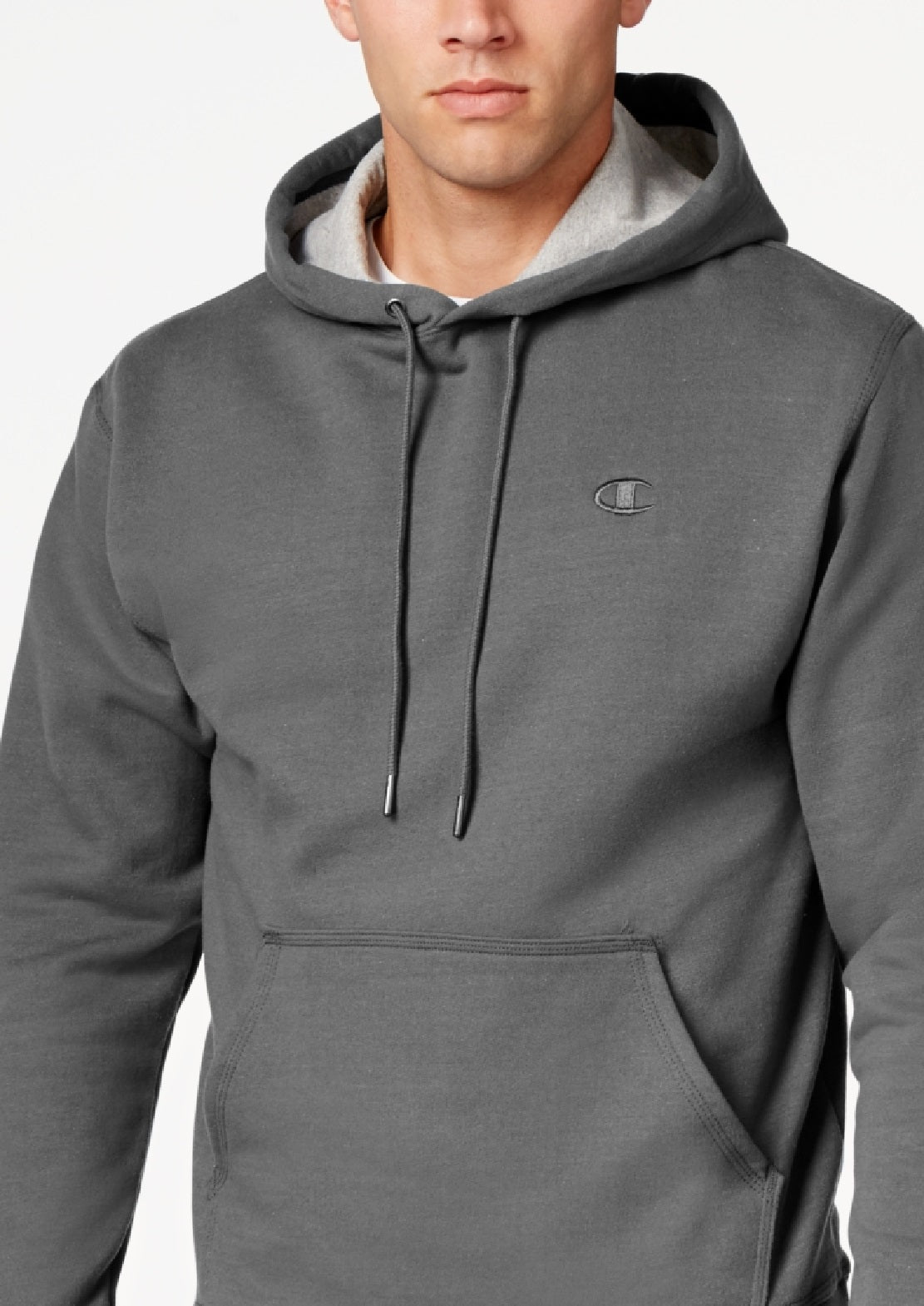 Moletom com capuz Champion Powerblend Fleece Masculino Cinza Tamanho Médio