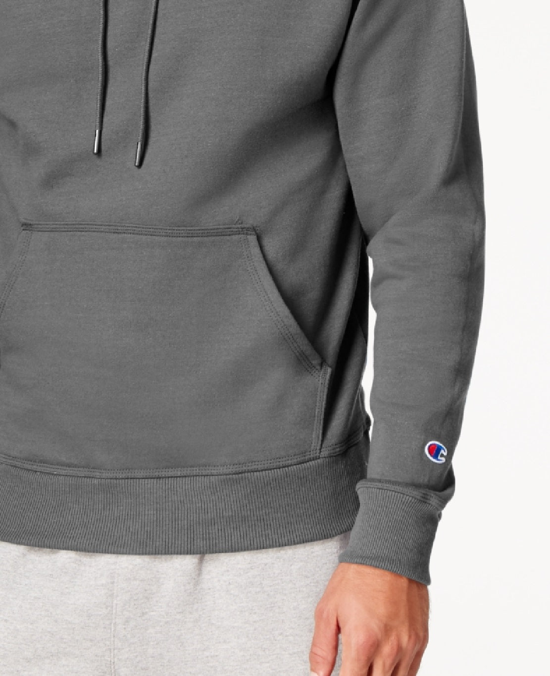 Moletom com capuz Champion Powerblend Fleece Masculino Cinza Tamanho Médio