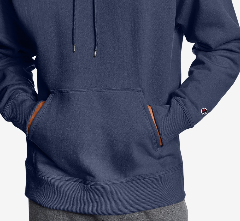 Moletom com capuz Champion Powerblend Fleece Masculino Azul Tamanho Médio