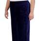 Calça feminina Jones New York com nervuras e veludo, perna reta, tamanho 2X, azul