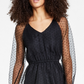 Vestido transparente com bolinhas suíças Bar III feminino, preto, tamanho X-S