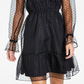 Vestido transparente com bolinhas suíças Bar III feminino, preto, tamanho X-S