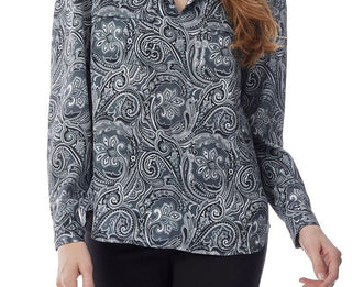 Jones New York Blusa Utilitária Simplificada Feminina Cinza Tamanho Grande