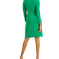Vestido tubinho falso com blocos de cores Kasper feminino, verde, tamanho pequeno