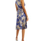 Vestido midi feminino KASPER DRESS azul com estampa paisley, tamanho 6