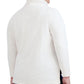 Jones New York Blusa feminina de algodão com fendas laterais e gola alta, branca, tamanho 2X