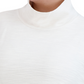 Jones New York Blusa feminina de algodão com fendas laterais e gola alta, branca, tamanho 2X