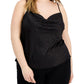 Camisola feminina Bar III com estampa tonal preta, tamanho 3X