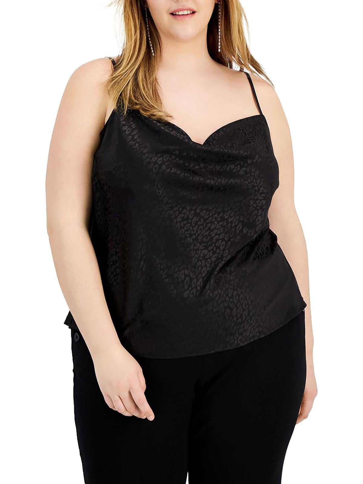 Camisola feminina Bar III com estampa tonal preta, tamanho 3X