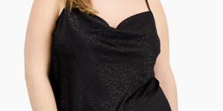 Camisola feminina Bar III com estampa tonal preta, tamanho 3X