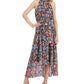 Vestido midi alto e baixo estampado de chiffon da INC International Concepts para mulheres, preto, tamanho 14
