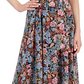 Vestido midi alto e baixo estampado de chiffon da INC International Concepts para mulheres, preto, tamanho 14
