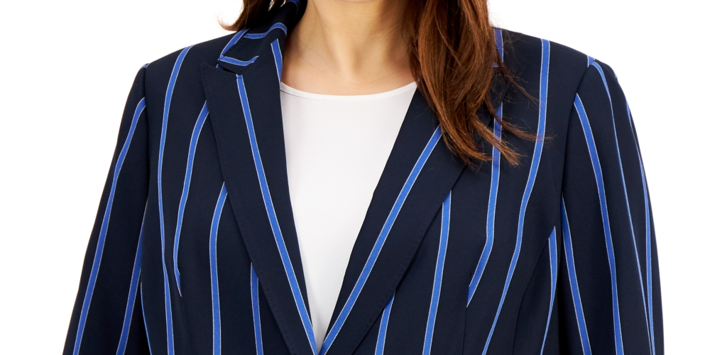 Terno feminino Anne Klein Plus Size, separado, para escritório, blazer de um botão, azul, tamanho 22W