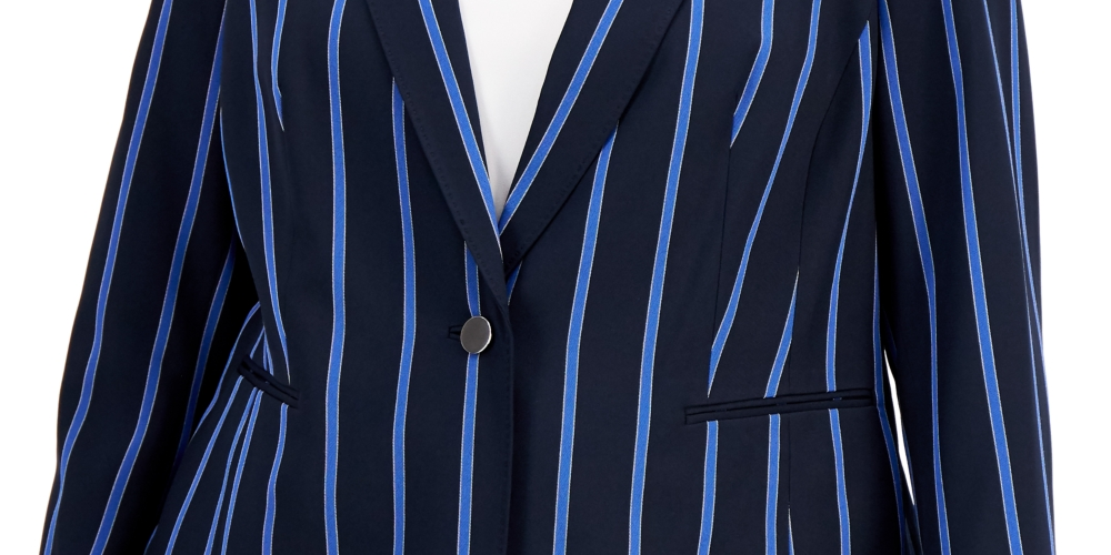 Terno feminino Anne Klein Plus Size, separado, para escritório, blazer de um botão, azul, tamanho 22W