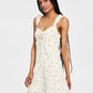 Vestido curto feminino com estampa floral Bar III, branco, tamanho médio