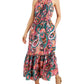 Vestido longo feminino estampado com estampa de cansada, INC International Concepts, rosa, tamanho 4