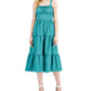 Vestido midi feminino INC International Concept com babados na panturrilha, verde, tamanho 8
