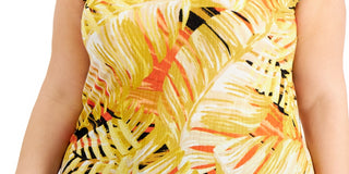 Blusa feminina Kasper com estampa de manga curta laranja tamanho 1X