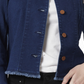 Jaqueta jeans feminina Jones New York com franjas, azul, tamanho médio