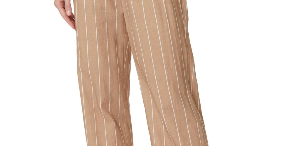 Calça feminina Jones New York com cordão e bolsos laterais, marrom, tamanho pequeno