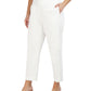 Calça feminina Jones New York Slim Fit de cetim com bolso e zíper no tornozelo, marrom, tamanho 18W
