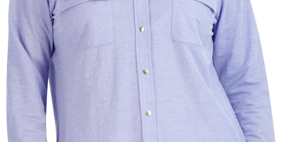 Camisa feminina Jones New York Chambray azul tamanho 3X