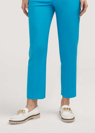 Calça feminina Anne Klein com fenda frontal e laço, azul, tamanho 12