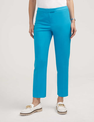 Calça feminina Anne Klein com fenda frontal e laço, azul, tamanho 12