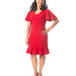 Vestido justo com mangas esvoaçantes Kasper feminino, vermelho, tamanho médio
