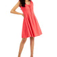 Vestido feminino INC International Concept com detalhe de gravata e ajuste evasê, vermelho, tamanho 10