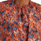 Blazer feminino Bar III com estampa Ikat e manga franzida, azul, tamanho XX-S
