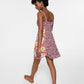 Vestido feminino Bar III com zíper ajustável, sem mangas, decote coração, acima do joelho, laranja, tamanho pequeno
