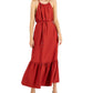 Vestido longo feminino com alças finas INC International Concepts, vermelho, tamanho 16