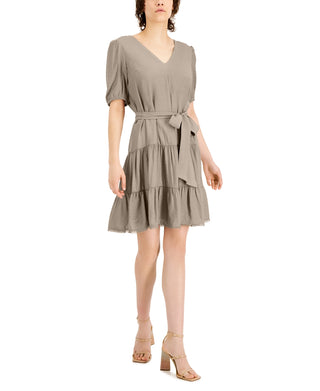 INC International Concepts Women's Tan Belted Mini Dress Size Small