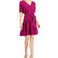 Vestido curto feminino com decote em V e camadas da INC International Concepts, vermelho, tamanho pequeno